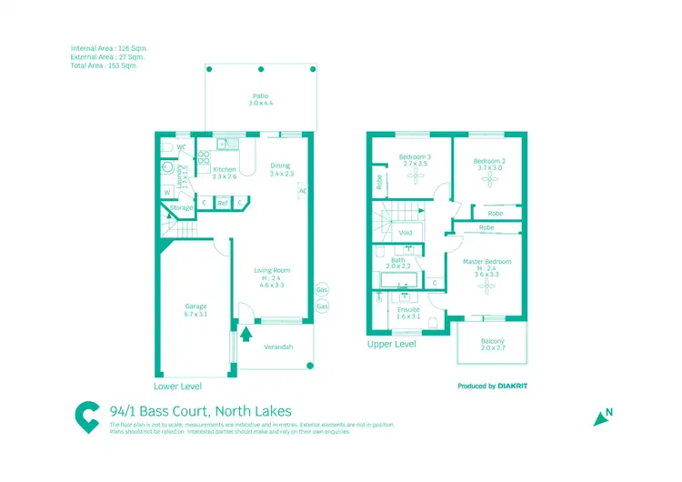 Floorplan of Homely townhouse listing, 94/1 Bass Court, North Lakes QLD 4509