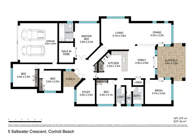 Floorplan of Homely house listing, 5 Saltwater Cres, Corindi Beach NSW 2456