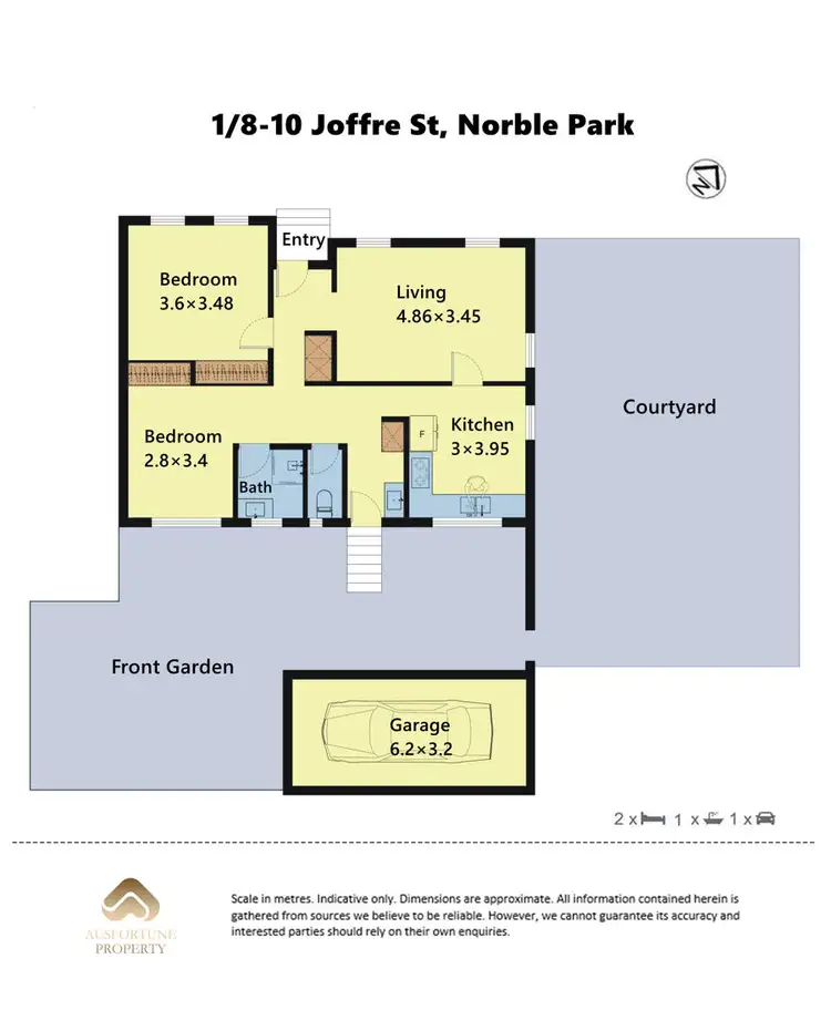 Floorplan of Homely unit listing, 1/8-10 Joffre Street, Noble Park VIC 3174