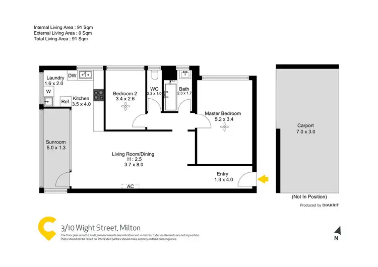 Floorplan of Homely unit listing, 3/10 Wight Street, Milton QLD 4064