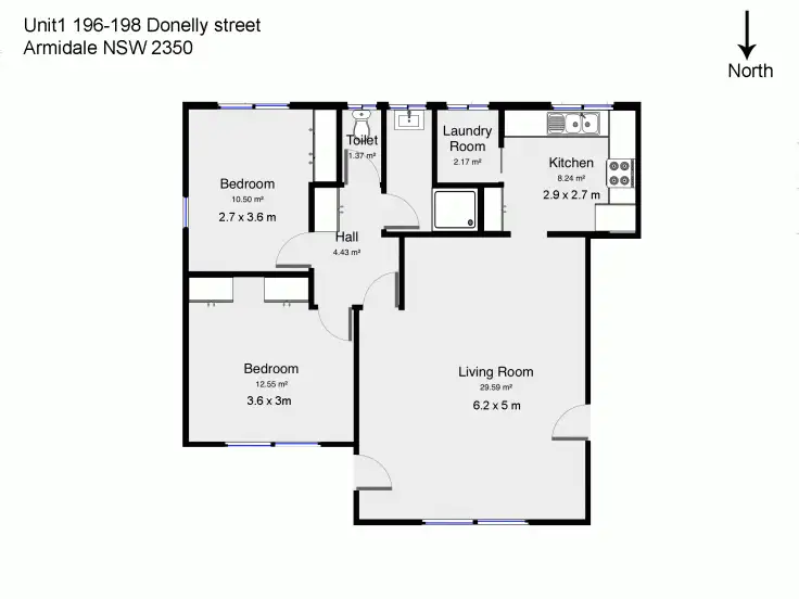 Floorplan of Homely unit listing, 1/196-198 Donnelly Street, Armidale NSW 2350