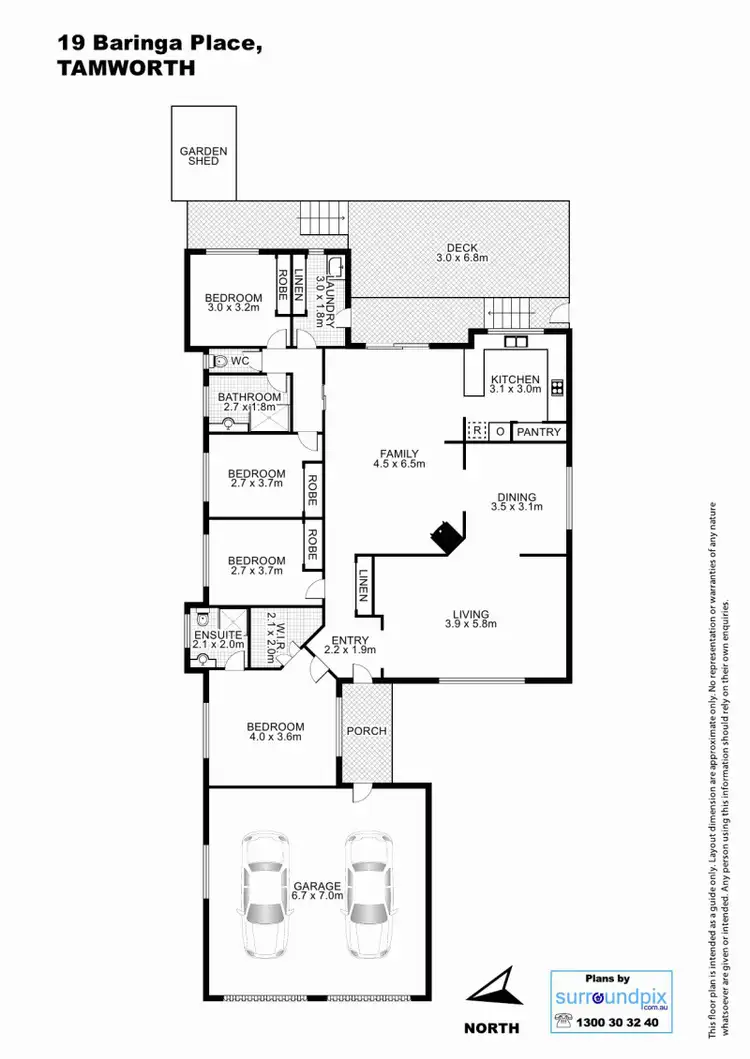 Floorplan of Homely house listing, 19 Baringa Place, Tamworth NSW 2340