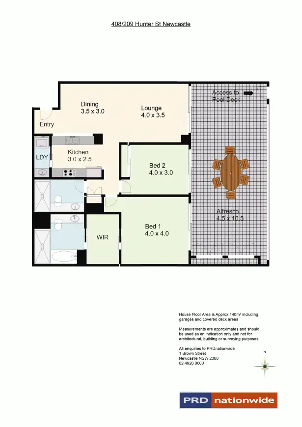Floorplan of Homely unit listing, 408/209 Hunter Street, Newcastle NSW 2300
