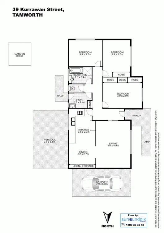 Floorplan of Homely house listing, 39 Kurrawan Street, Tamworth NSW 2340