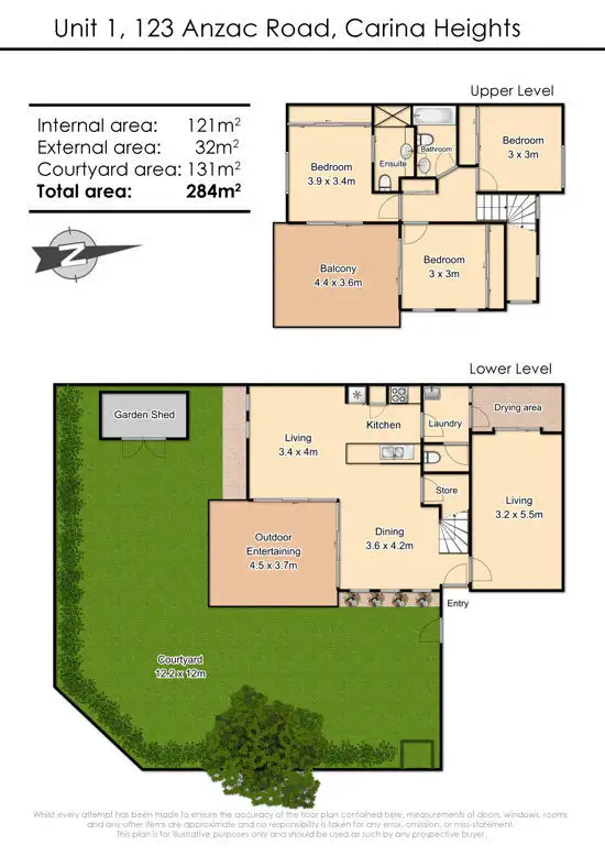 Floorplan of Homely townhouse listing, 1/123 Anzac Road, Carina Heights QLD 4152