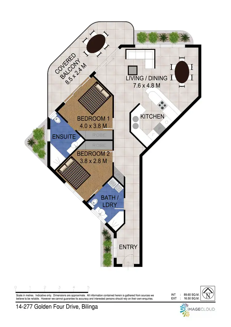 Floorplan of Homely unit listing, 14 277 Golden Four Dve, Bilinga QLD 4225