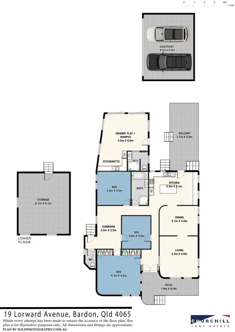 Floorplan of Homely house listing, 19 Lorward Avenue, Bardon QLD 4065