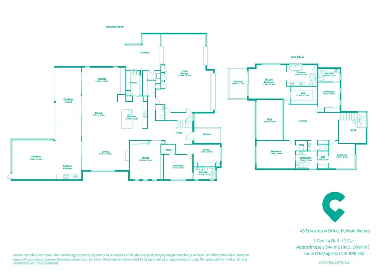 Floorplan of Homely house listing, 45 Edwardson Drive, Pelican Waters QLD 4551