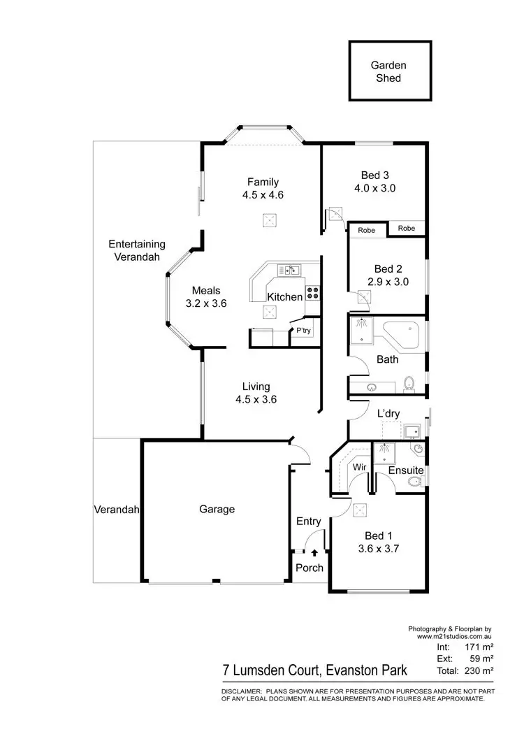 Floorplan of Homely house listing, 7 Lumsden Court, Evanston Park SA 5116