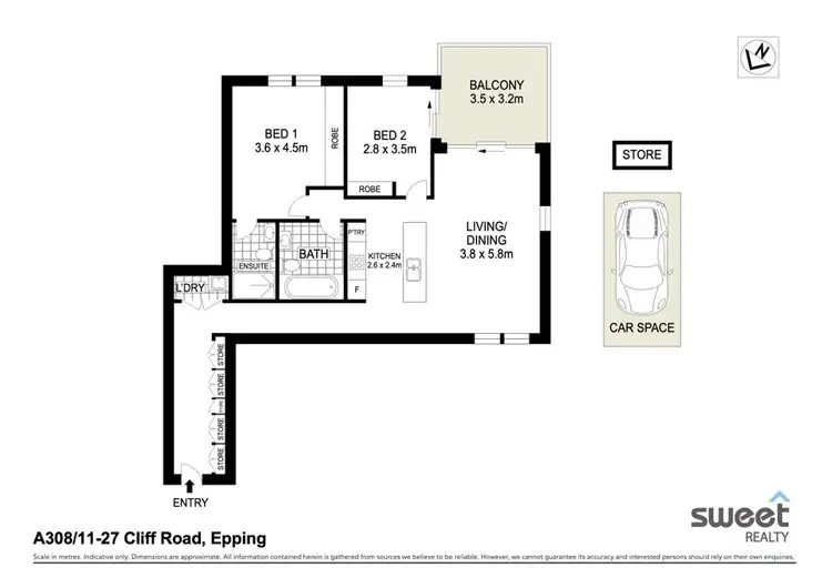 Floorplan of Homely apartment listing, A308/11-27 Cliff Road, Epping NSW 2121