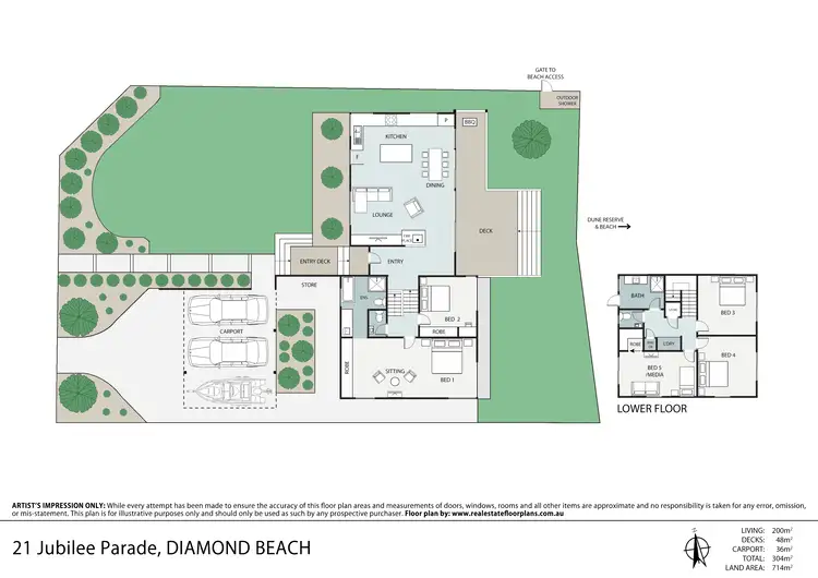 Floorplan of Homely house listing, 21 Jubilee Parade, Diamond Beach NSW 2430