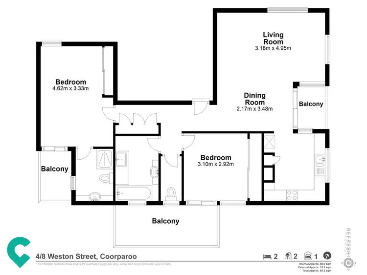 Floorplan of Homely unit listing, 4/8 Weston Street, Coorparoo QLD 4151