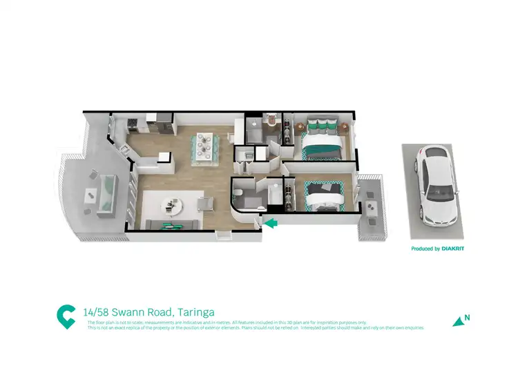 Floorplan of Homely apartment listing, 14/58 Swann Road, Taringa QLD 4068