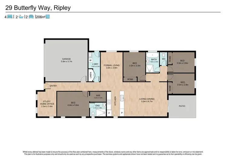Floorplan of Homely house listing, 29 Butterfly Way, Ripley QLD 4306