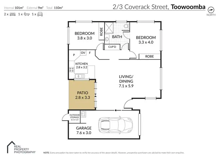 Floorplan of Homely semi-detached listing, 2/3 Coverack  Street, Kleinton QLD 4352