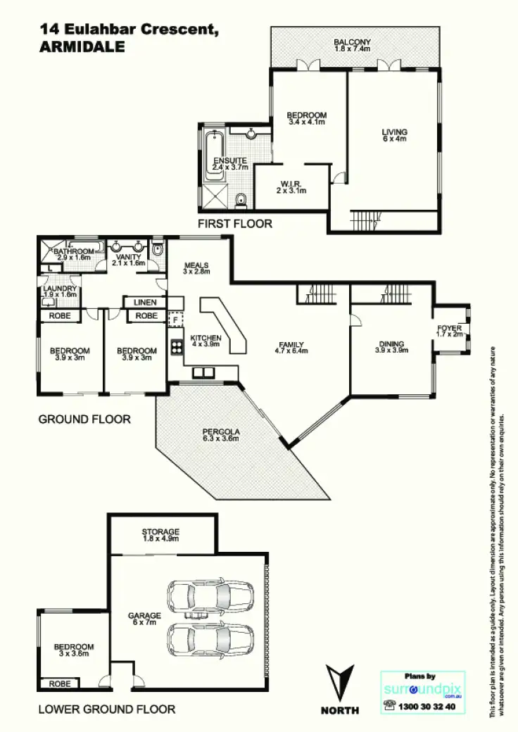 Floorplan of Homely house listing, 14 Eulahbar Crescent, Armidale NSW 2350