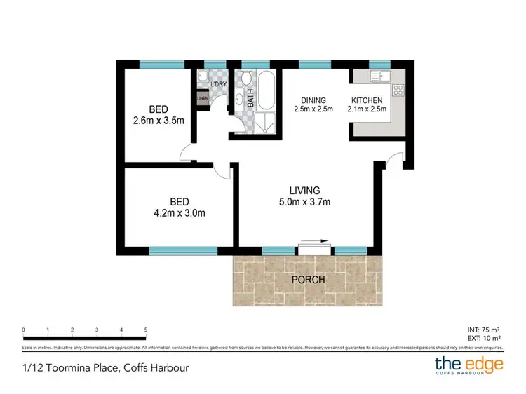 Floorplan of Homely unit listing, 1/12 Toormina Place, Coffs Harbour NSW 2450