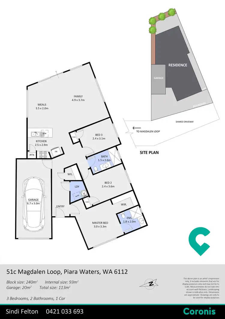 Floorplan of Homely house listing, 51c Magdalen Loop, Piara Waters WA 6112