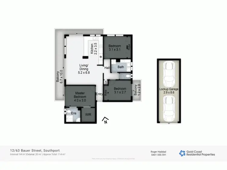 Floorplan of Homely unit listing, 12/63 Bauer Street, Southport QLD 4215