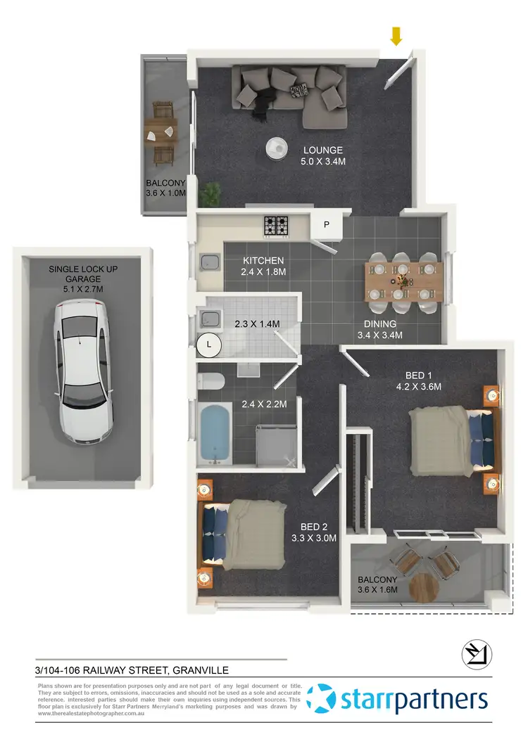 Floorplan of Homely unit listing, 3/104-106 Railway Street, Granville NSW 2142