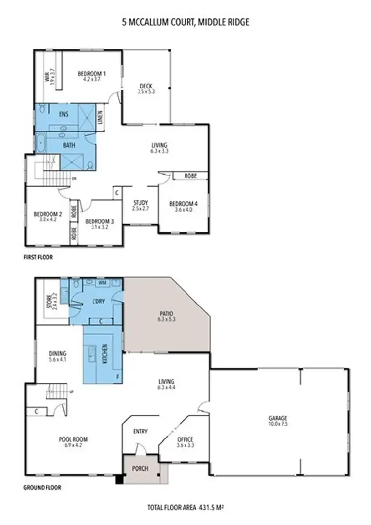 Floorplan of Homely house listing, 5 McCallum Court, Middle Ridge QLD 4350