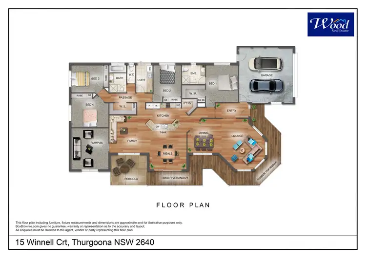 Floorplan of Homely house listing, 15 Winnell Crt, Thurgoona NSW 2640