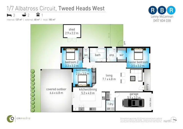 Floorplan of Homely semi-detached listing, 1/7 Albatross Circuit, Tweed Heads West NSW 2485