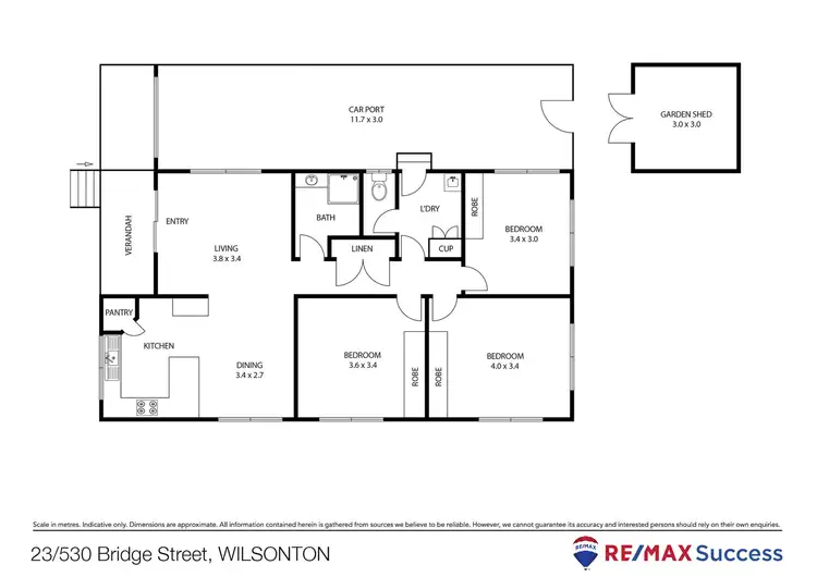 Floorplan of Homely unit listing, 23/530 Bridge Street, Wilsonton QLD 4350