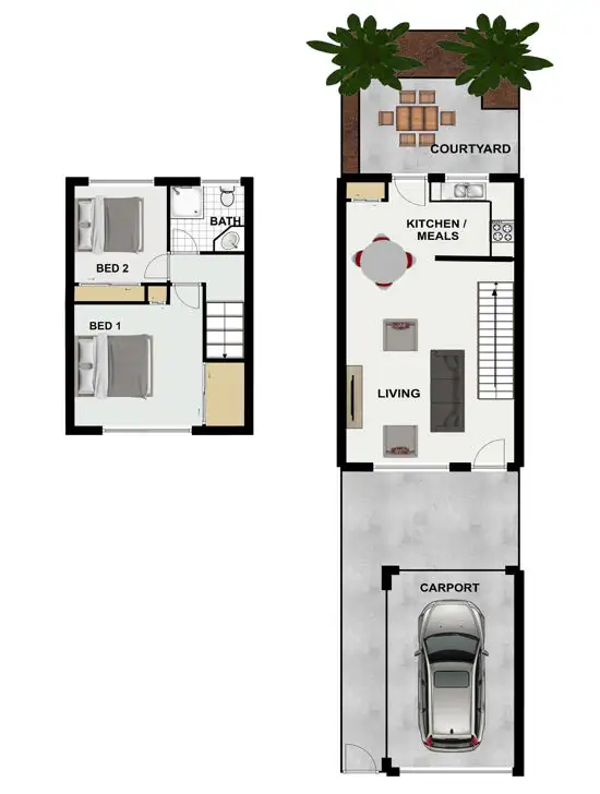 Floorplan of Homely townhouse listing, 8/123 Barbaralla Drive, Springwood QLD 4127
