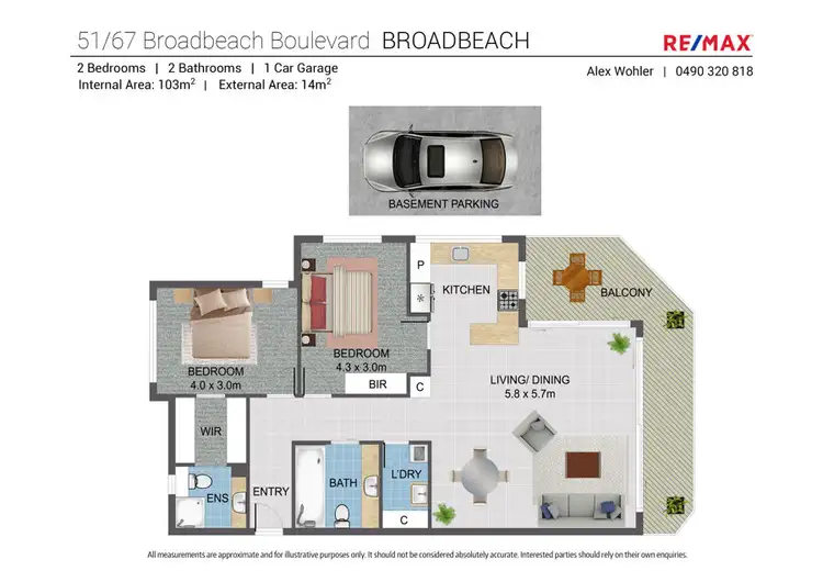 Floorplan of Homely unit listing, 51/67 Broadbeach Boulevard, Broadbeach QLD 4218