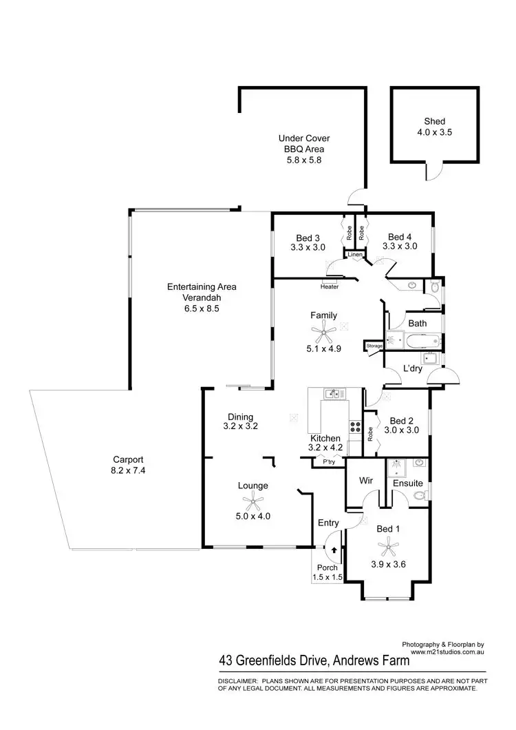 Floorplan of Homely house listing, 43 Greenfields Drive, Andrews Farm SA 5114
