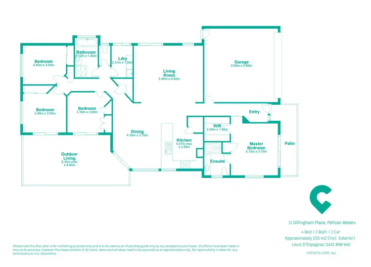 Floorplan of Homely house listing, 11 Gillingham Place, Pelican Waters QLD 4551