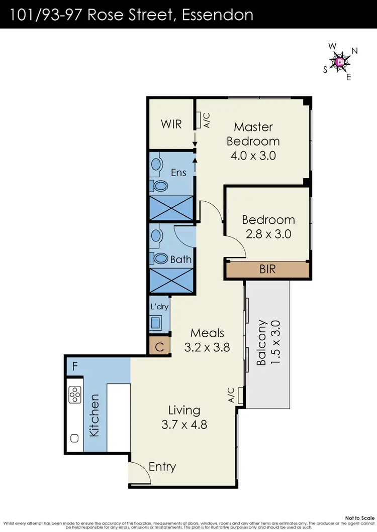 Floorplan of Homely apartment listing, 1.01/93-97 Rose Street, Essendon VIC 3040