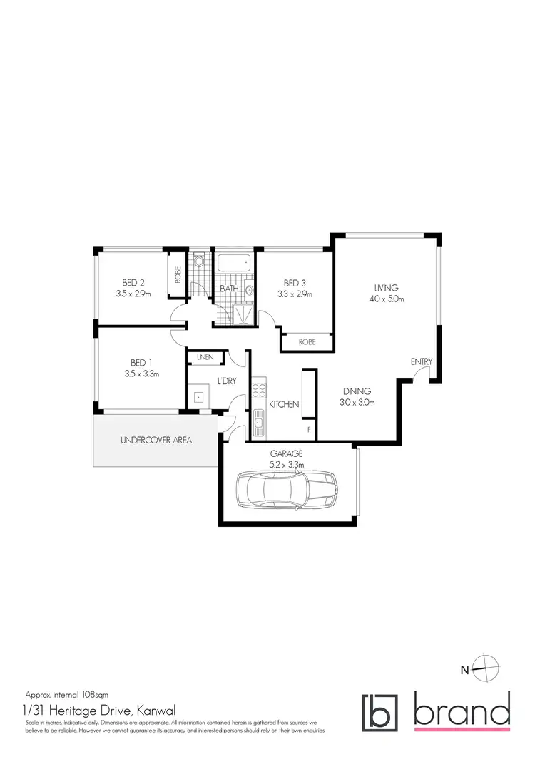 Floorplan of Homely semi-detached listing, 1/31 Heritage Drive, Kanwal NSW 2259
