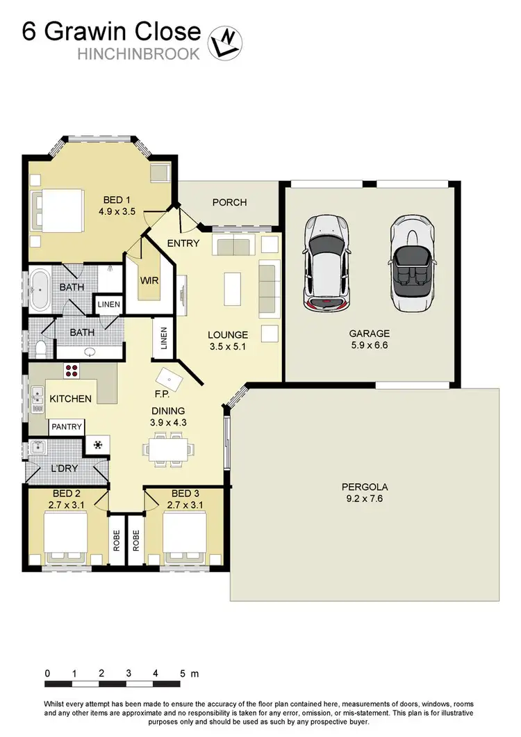 Floorplan of Homely house listing, 6 Grawin Close, Hinchinbrook NSW 2168