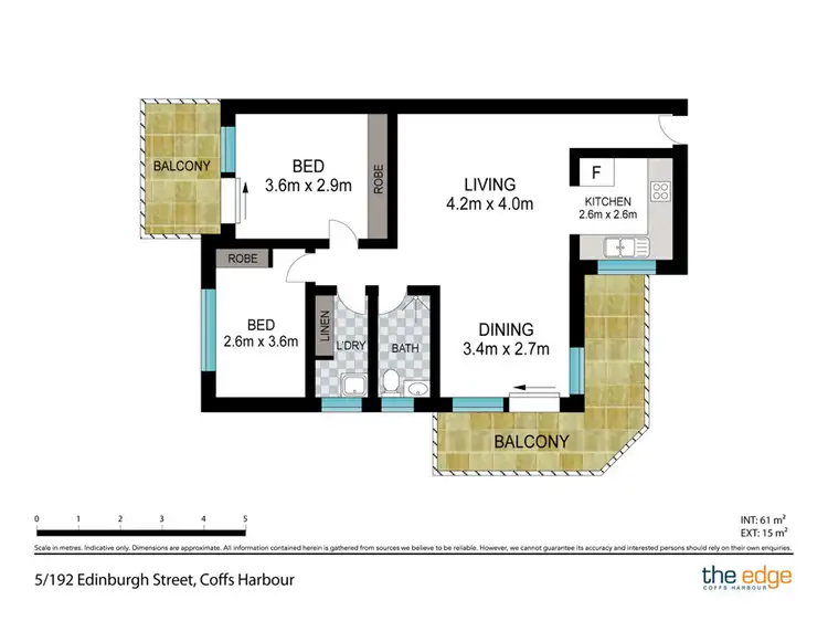 Floorplan of Homely unit listing, 5/192 Edinburgh Street, Coffs Harbour NSW 2450