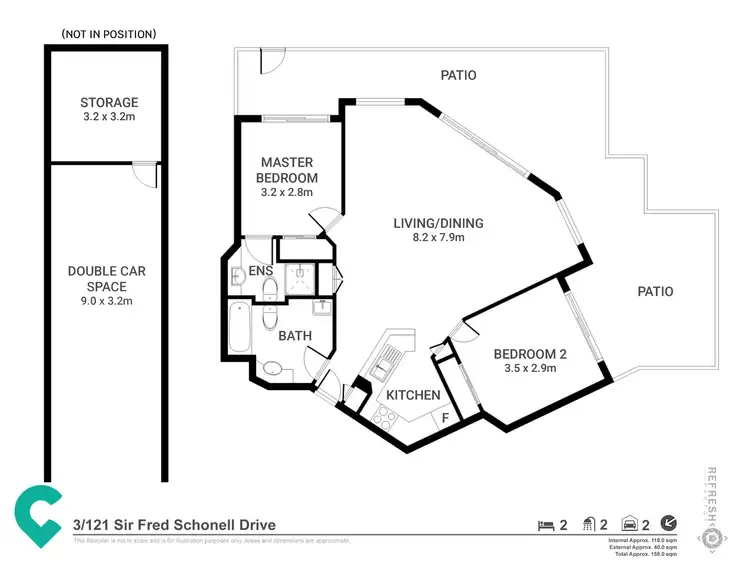 Floorplan of Homely unit listing, 3/121 Sir Fred Schonell Drive, St Lucia QLD 4067