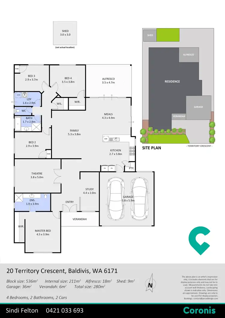 Floorplan of Homely house listing, 20 Territory Cres, Baldivis WA 6171