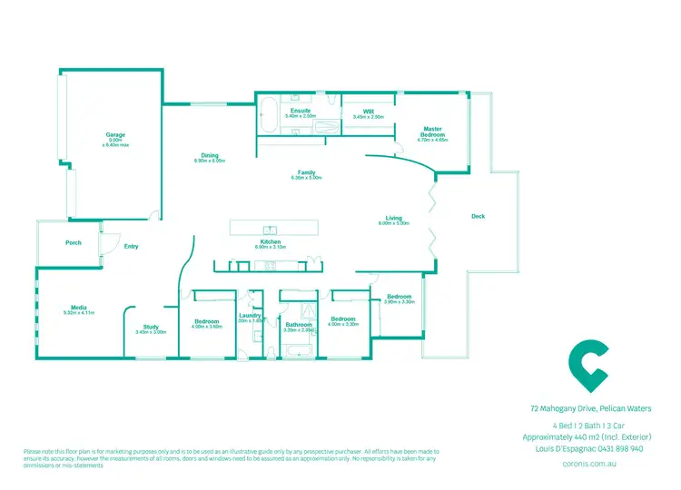 Floorplan of Homely house listing, 72 Mahogany Drive, Pelican Waters QLD 4551