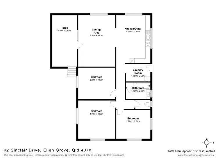 Floorplan of Homely house listing, 92 Sinclair Dr, Ellen Grove QLD 4078