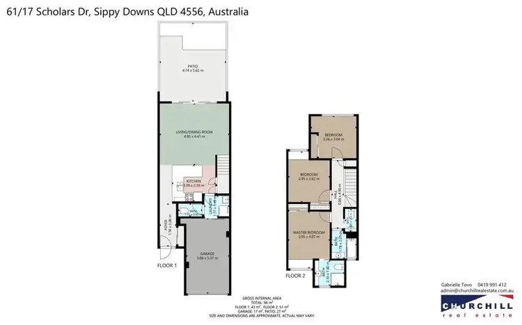 Floorplan of Homely townhouse listing, 61/17-33 Scholars Drive, Sippy Downs QLD 4556