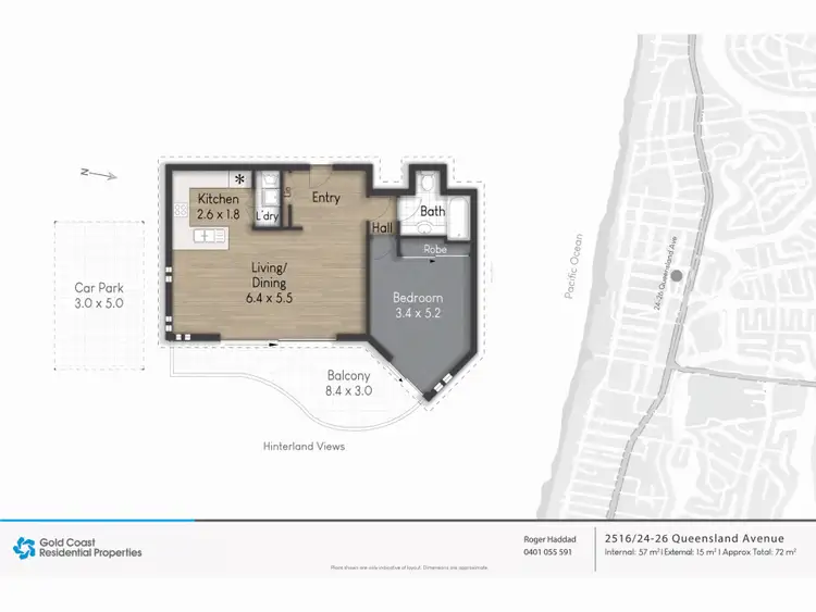 Floorplan of Homely apartment listing, 2516/24-26 Queensland Avenue, Broadbeach QLD 4218