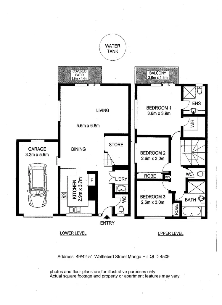 Floorplan of Homely townhouse listing, 49/42-51 Wattlebird Street, Mango Hill QLD 4509