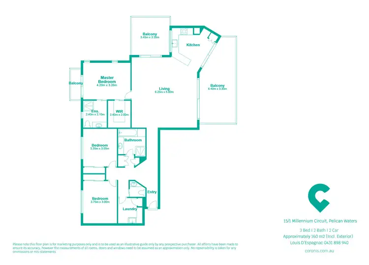 Floorplan of Homely unit listing, 15/1 Millennium Circuit, Pelican Waters QLD 4551