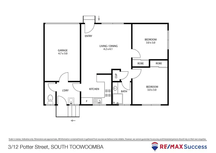 Floorplan of Homely unit listing, 3/12 Potter Street, South Toowoomba QLD 4350
