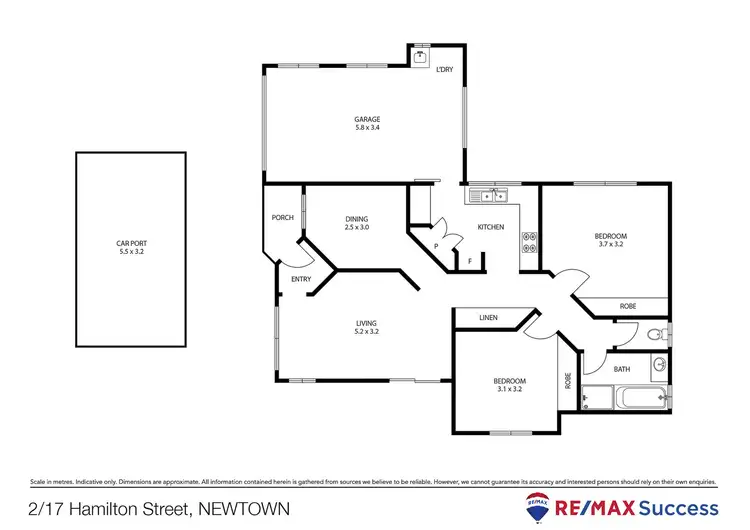 Floorplan of Homely unit listing, 2/17 Hamilton Street, Newtown QLD 4350