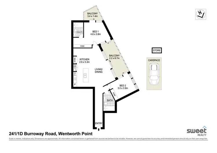 Floorplan of Homely apartment listing, 241/1D Burroway Road, Wentworth Point NSW 2127