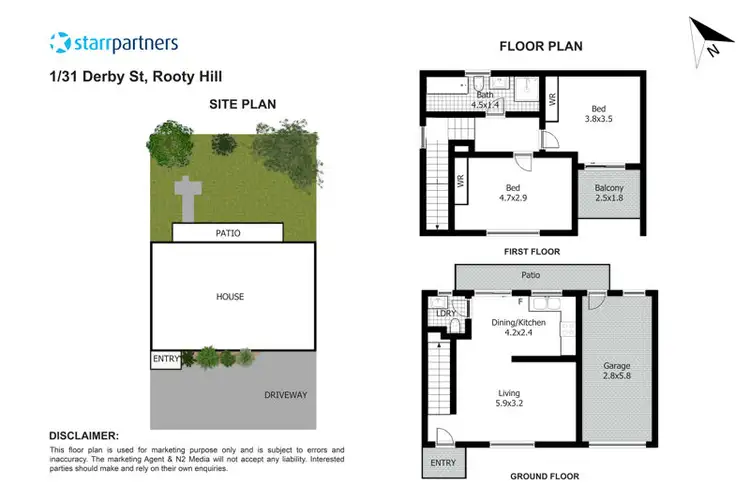 Floorplan of Homely townhouse listing, 1/31 Derby Street, Rooty Hill NSW 2766