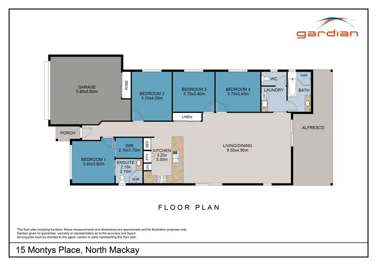 Floorplan of Homely house listing, 15 Montys Place, North Mackay QLD 4740