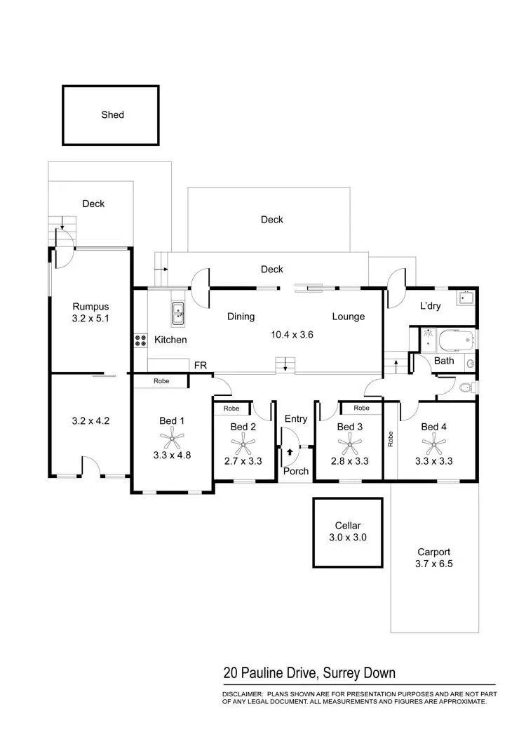 Floorplan of Homely house listing, 20 Pauline Drive, Surrey Downs SA 5126